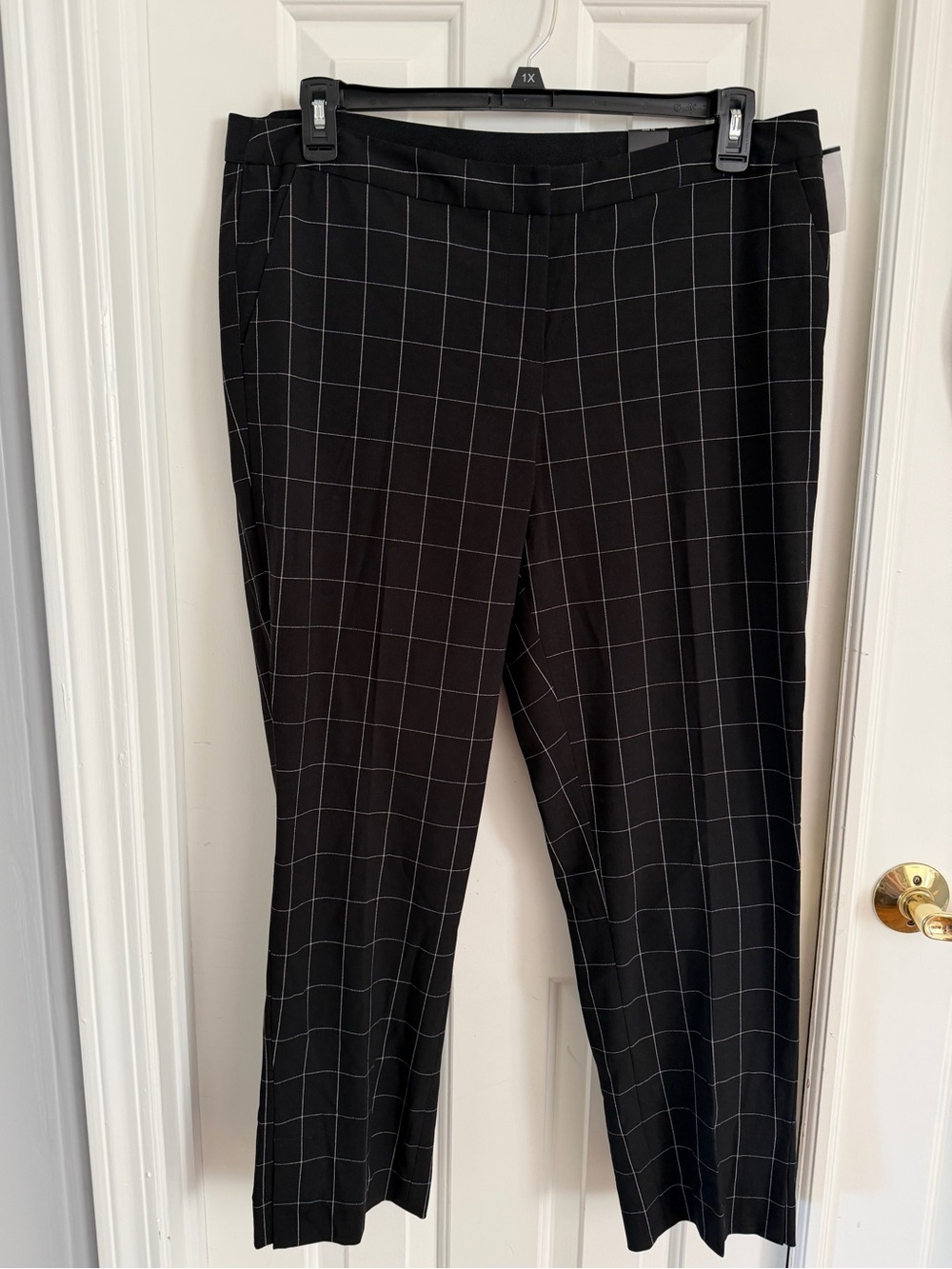 NWT Amanda + Chelsea Black White Windowpane Dress Pants Size 16